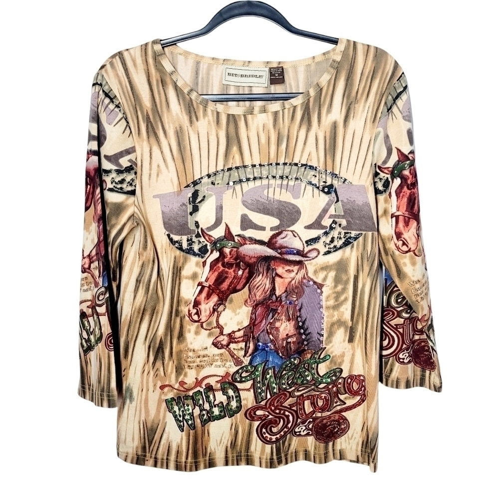 Bit & Bridle Wild West Story Knit Top